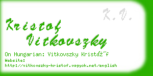 kristof vitkovszky business card